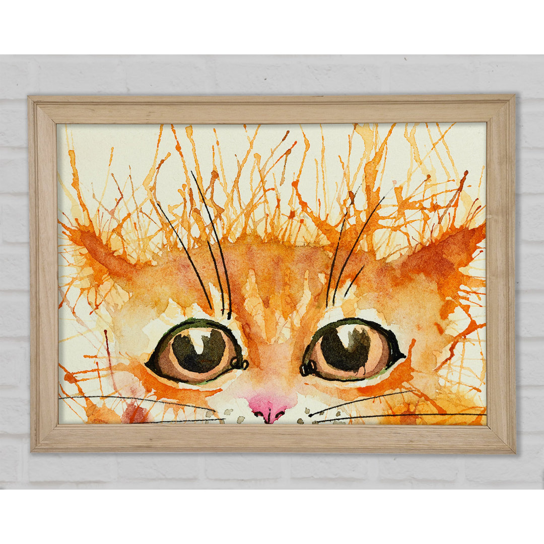 Aquarell Ingwer Katze Splat - Druck