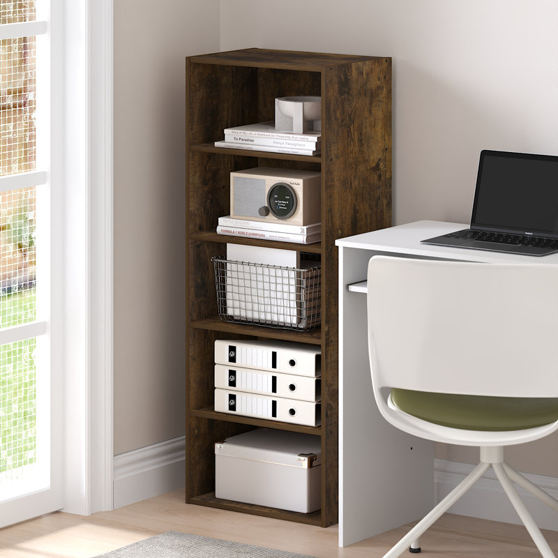 Bibliothèque à 5 niveaux Furinno Basic, (5 tablettes) H 43,66 po x l 16,61 po x P 11,42 po