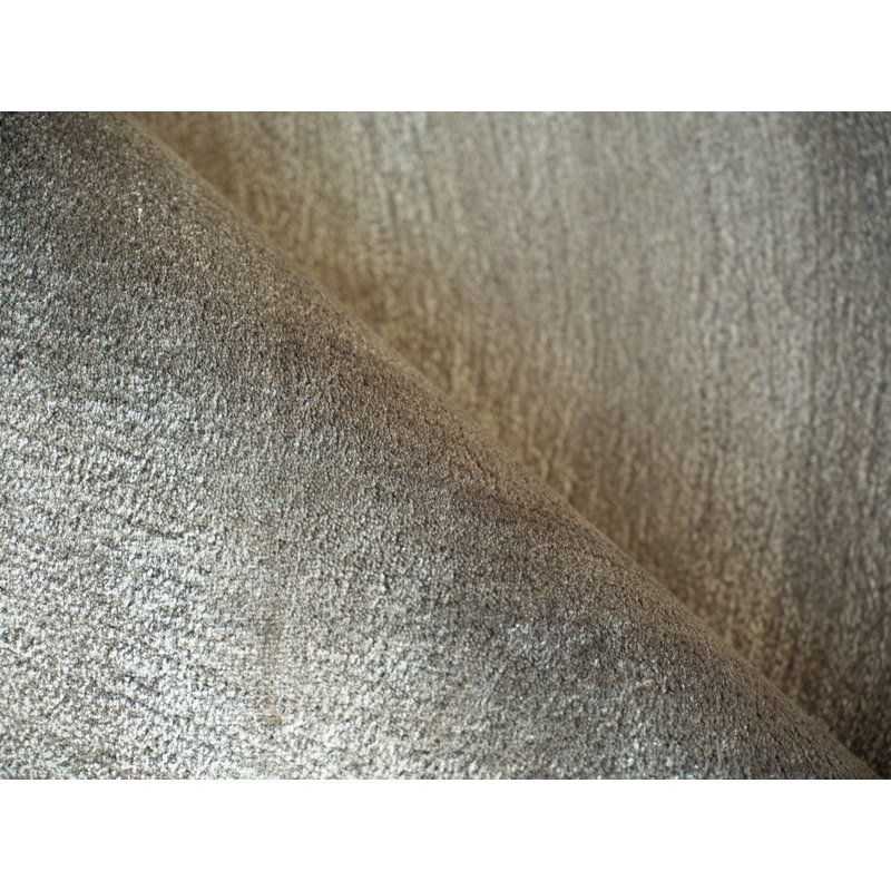 Mitomo Handmade Wool/Bamboo Silk Area Rug, Pearl, Rectangle 8' x 10'