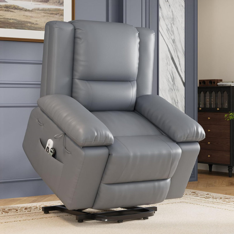 Fauteuil releveur électrique avec massage chauffant pour personnes âgées, Gris