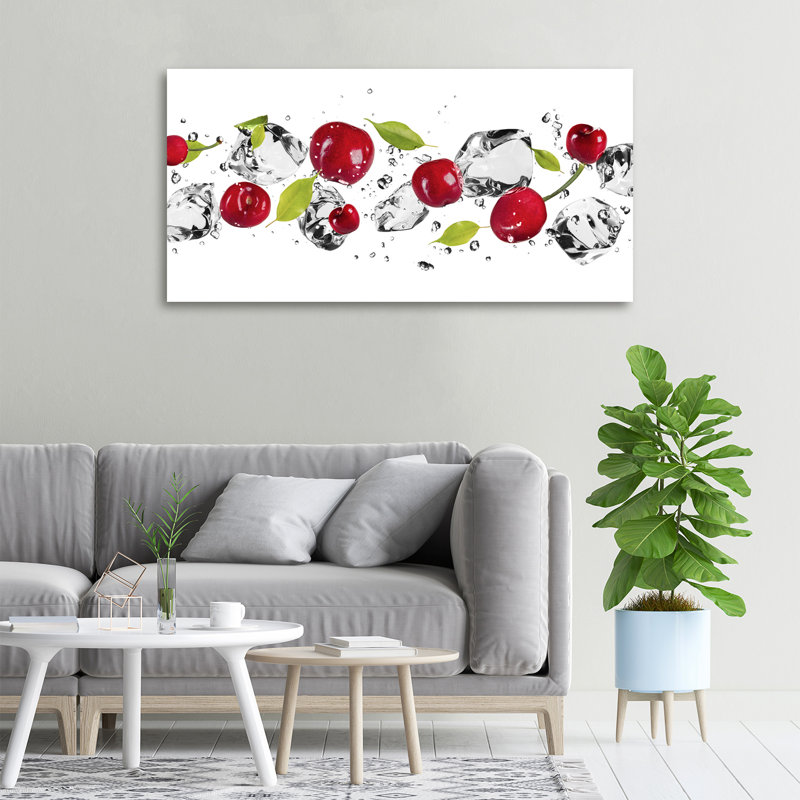 Cherries And Water - Wrapped Canvas Print, 50cm H x 100cm W