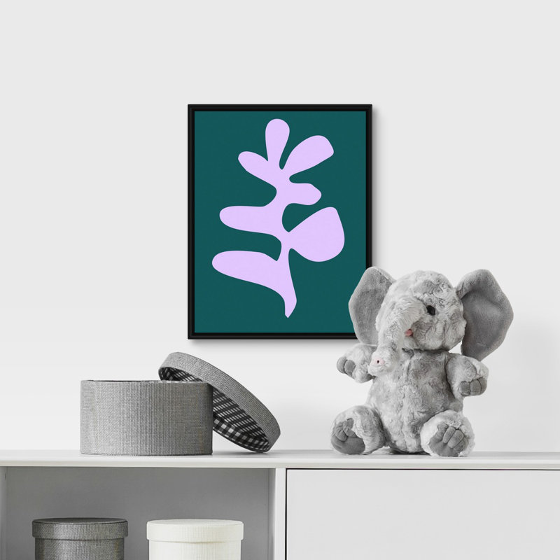 Art encadré pour enfants corail xi, H 14 po x l 11 po x P 1,2 po, Toile à cadre flottant noir/turquoise/mauve/vert