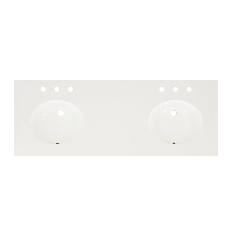 Redbridge 60'' Double Wall Mounted Bathroon Vanity with Quartz Top