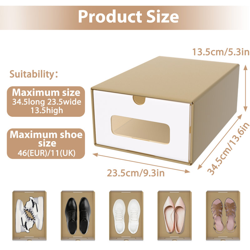 Shoe Storage Box, Brown, 20pcs