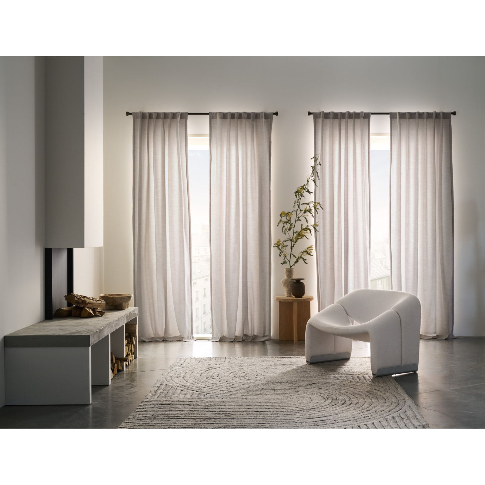 Sunbrella Delaney Light Filtering Curtain, 50" W x 96" L, Mushroom