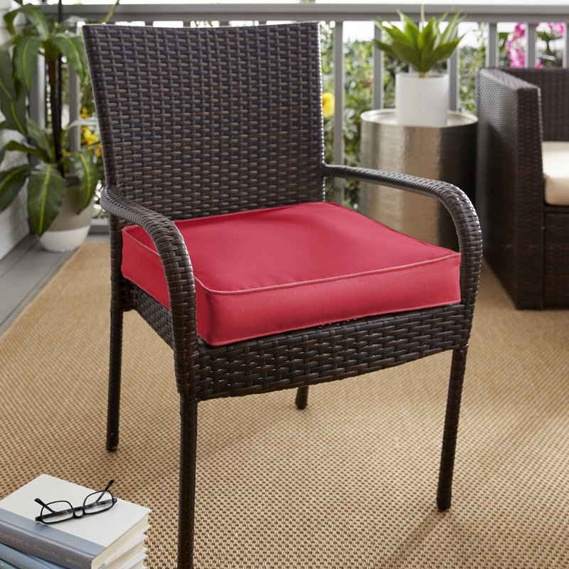 Coussin de chaise sunbrella intérieur/extérieur, Rouge, L 20 po x H 20 po x P 3 po