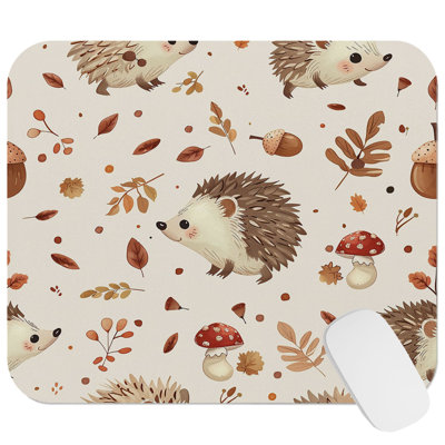 Animals Hedgehog Pattern I Cottage Gaming Cute Office Laptop Desk Pad Gift Mat Square Rectangle Non-Slip Mousepad