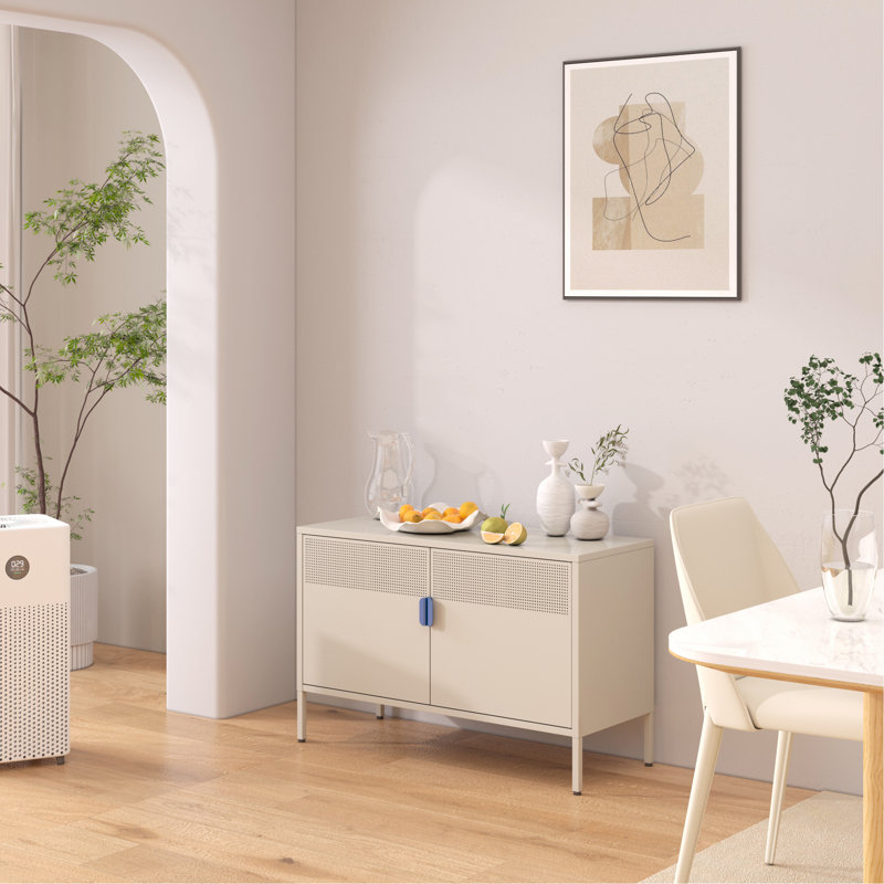 Armoire d'appoint Jolisha, Gris, Bleu