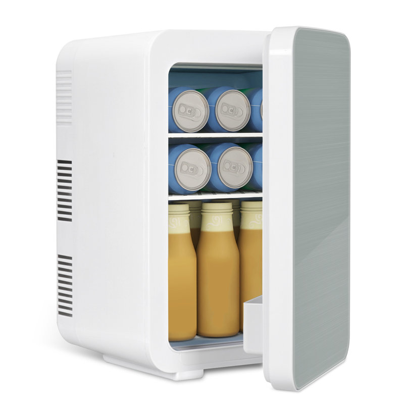 PULUOMIS Mini Fridge 10m³ L Mini Fridge with Freezer, Gray