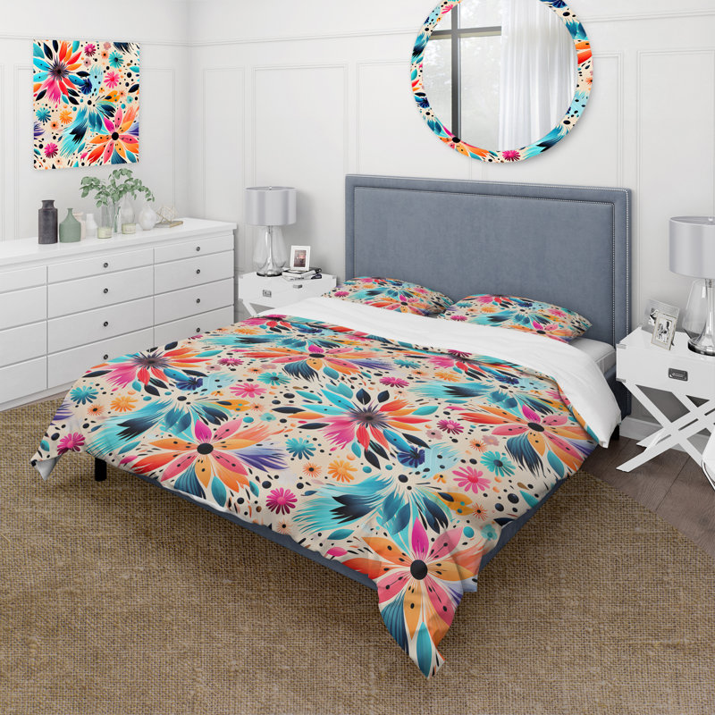 Multicolor Tribal Mandala Boho Pattern - Ensemble de housse de couette à motif floral