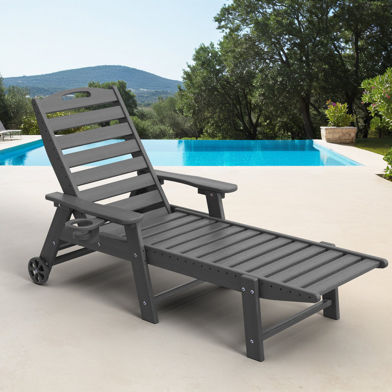 Chaise longue d'extérieur Wheels, Dark Gray