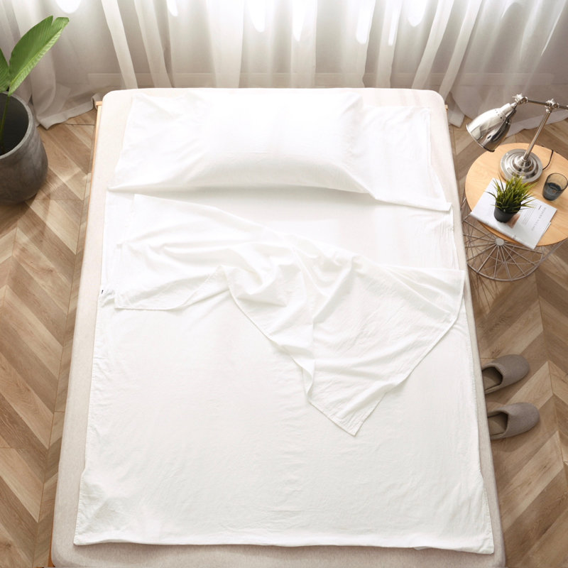 Travelux 100% Cotton Sheet Set, Twin Sheet Set, White