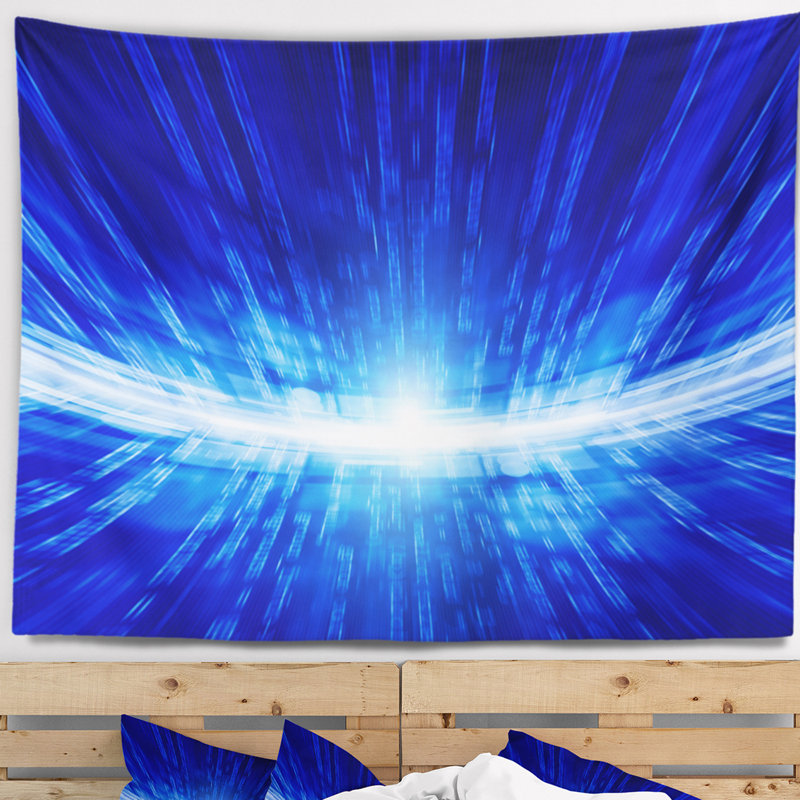 Tapis bleu rougeoyant Abstract, H 50 po x l 60 po
