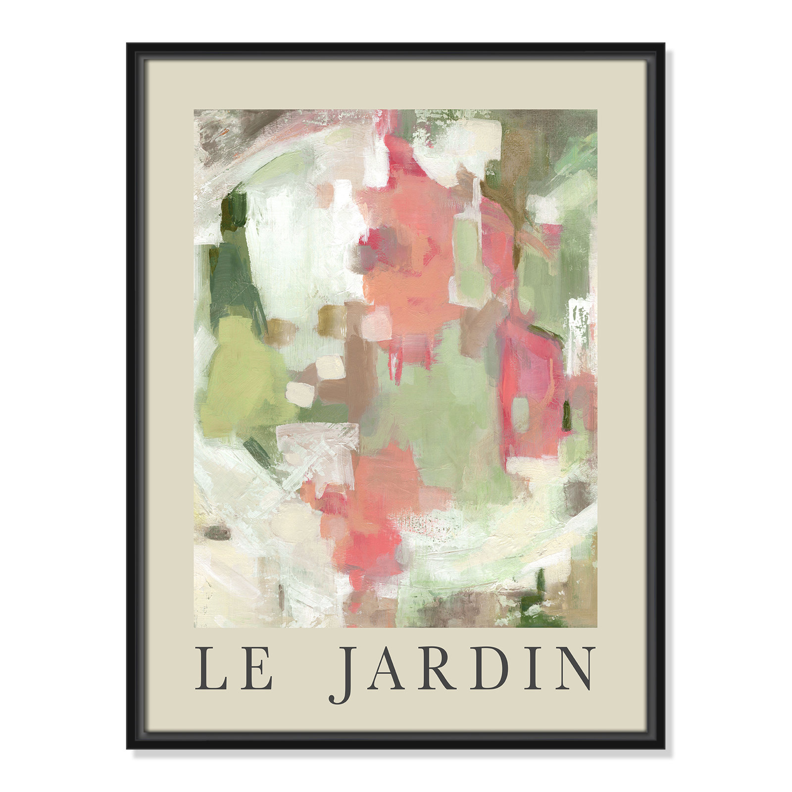 Riya "Le Jardin" Print by Carol Robinson, Black Floater Frame, No, 25.5" H x 19.5" W x 2" D