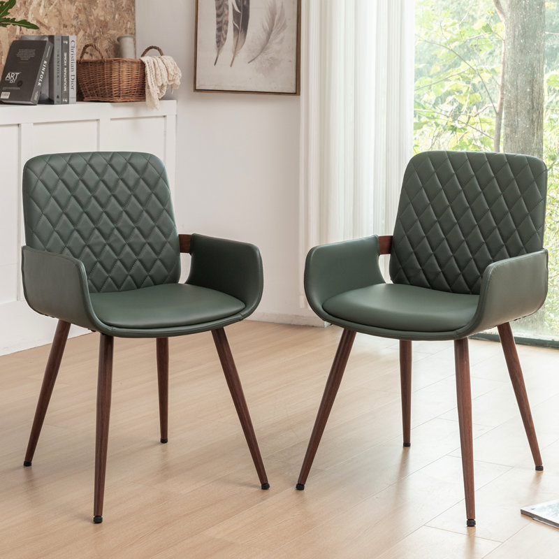 Chaises de salle à manger rembourrées Kopelynn, Vert