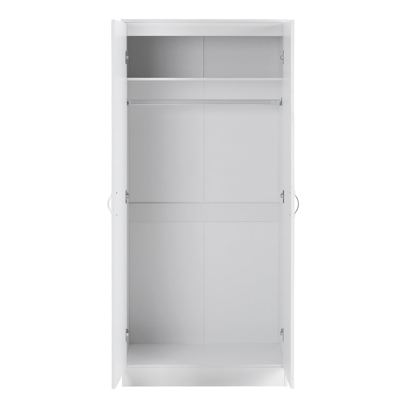 Maybery 2 Door Manufactured Wood Wardrobe, White