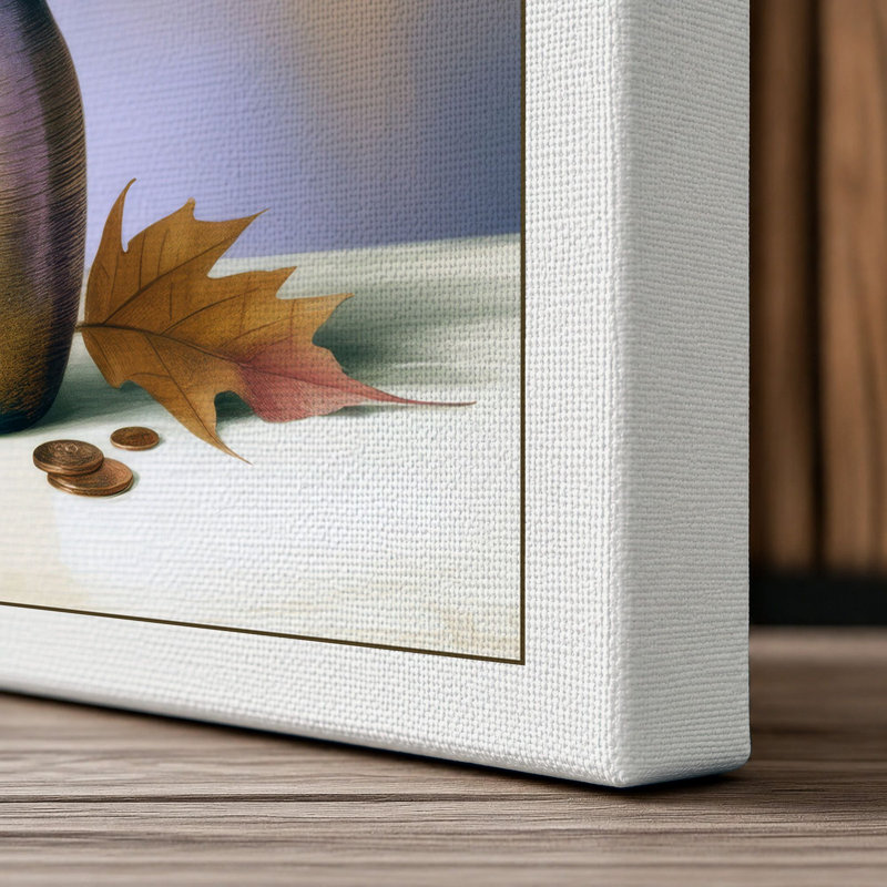 Autumn Cosmos Arrangement Botanical - Wrapped Canvas, 30x20 - 76.2 x 50.8 cm, White Border