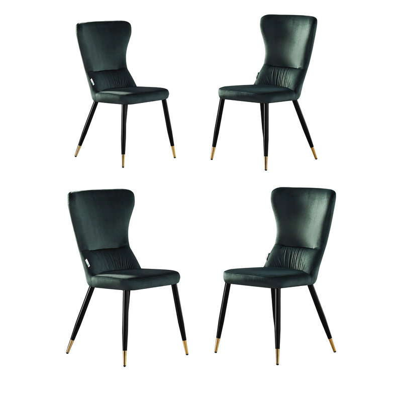 Hartshorne Velvet Dining Chairs - Ergonomic Curved Back with Metal Legs -  Side Chair for Dining Room Kitchen Living Room, 2