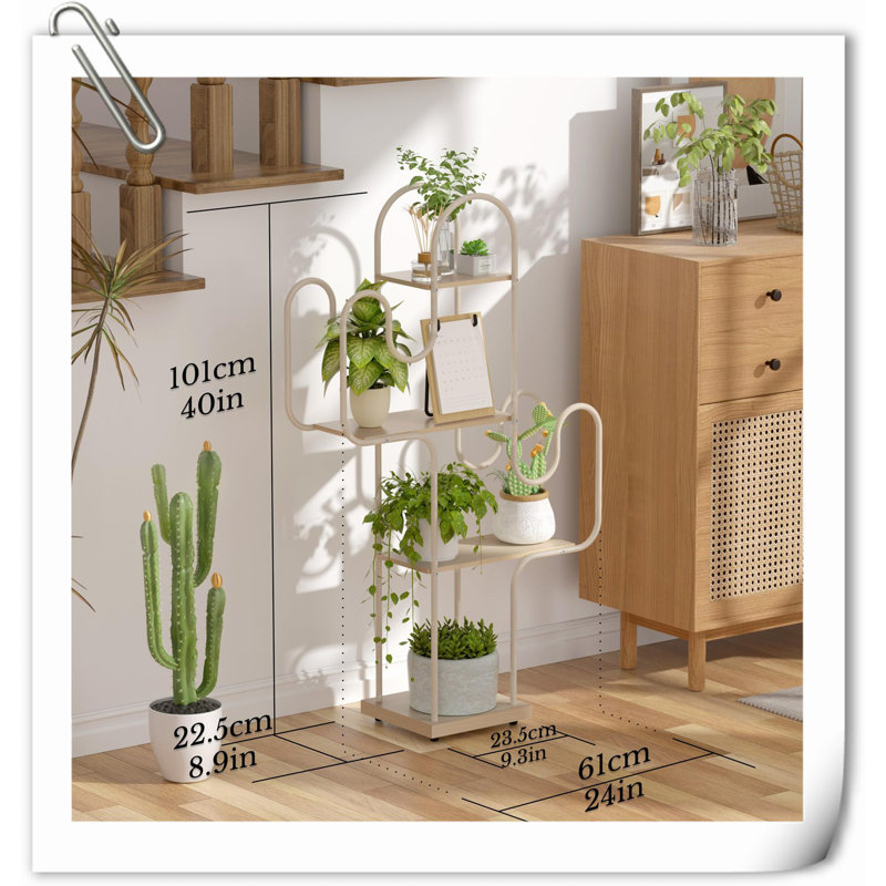 Cactus Palaiseur, étagère d'angle pour plantes d'intérieur, Blanc