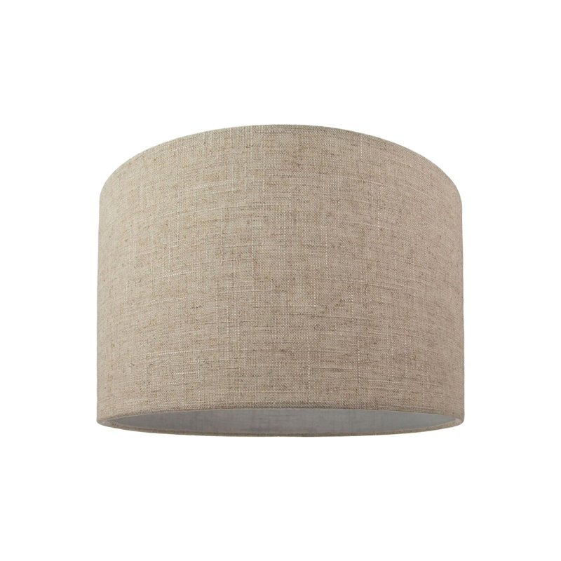 Ibiza Linen Drum Lamp Shade, 18cm H x 25cm W x 25cm D, Oatmeal