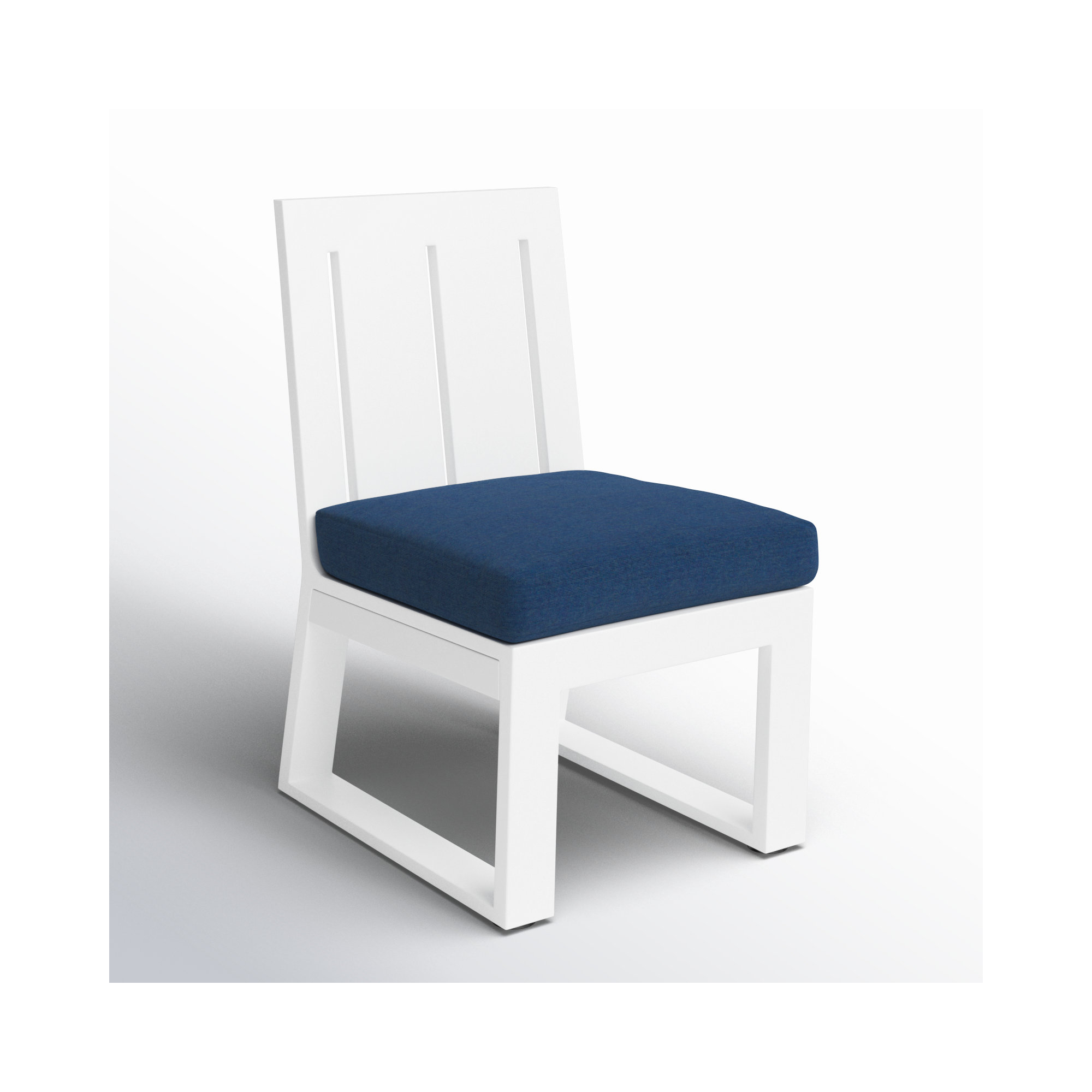 Camela Premium All-Weather Wicker Outdoor Dining Side Chair with Sunbrella® Cushion, Spectrum Indigo Sunbrella®