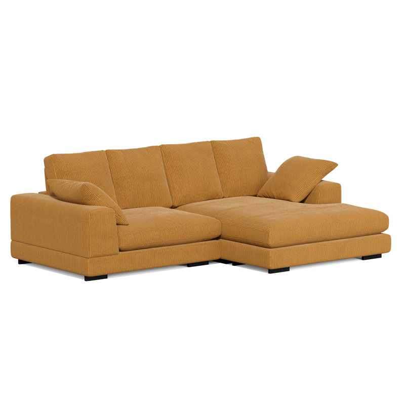 Canapé modulaire en forme de L Daisy Cozy réversible gauche ou droit, Velours mangue