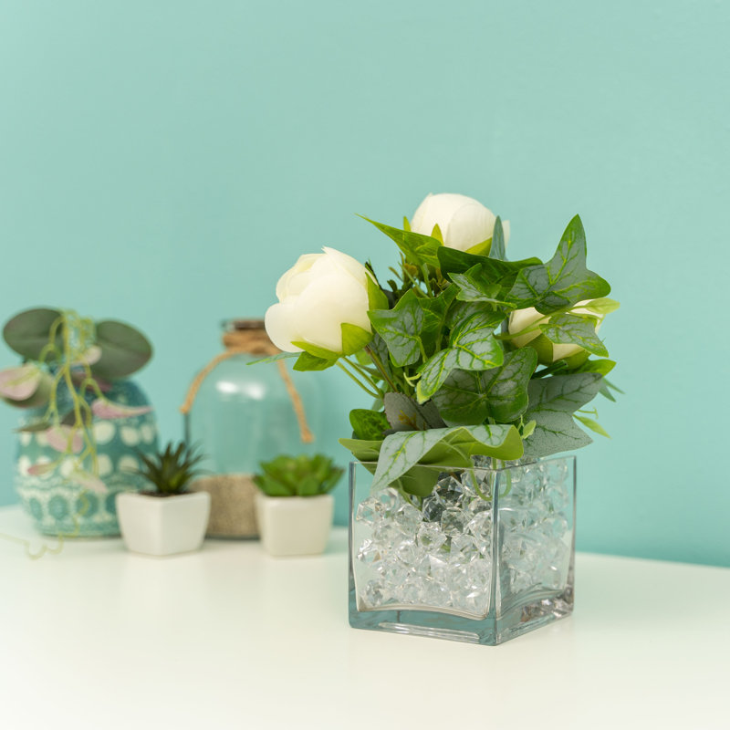 Vase de table carrée en verre cube Moneta