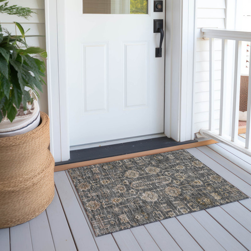 Tapis oriental intérieur / extérieur lavable Myda, Rectangle 1 pi 8 po x 2 pi 6 po