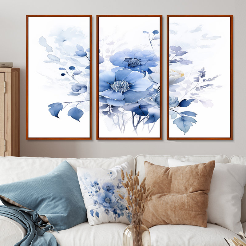 Fairley - ensemble d'art mural pivoine, Brun, H 28 po x l 36 po