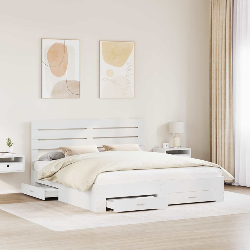 Bed, White, Super King (6')