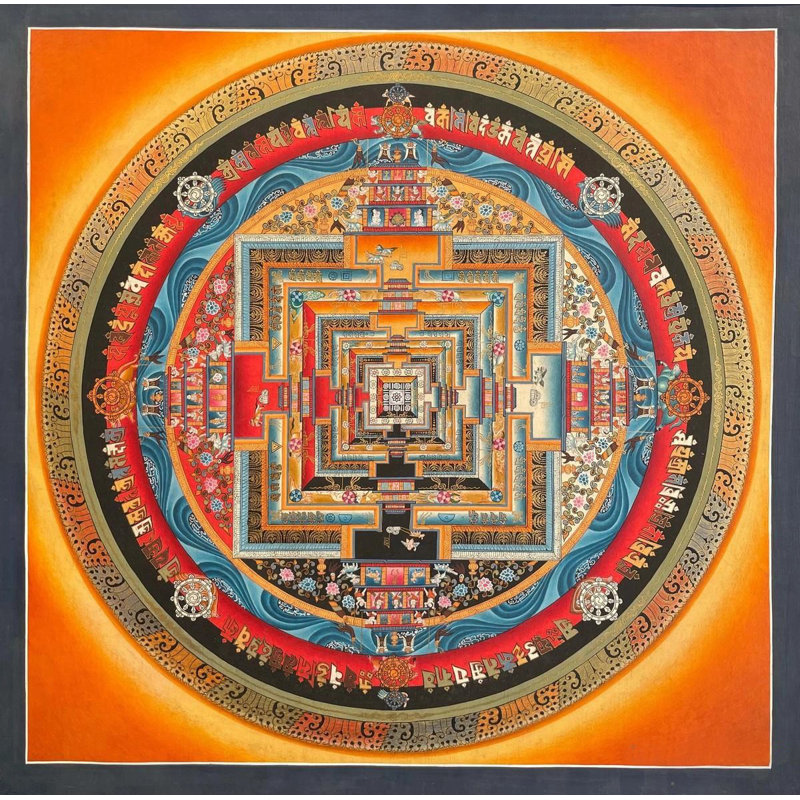Mandala Thangka Kalchakra de qualité supérieure (Thangka sans brocart)