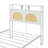 Twin Platform Bed Metal Bed Frame With Rattan Headboard Bookcase Storage RGB LED Lighting And Charging Station-1083379888