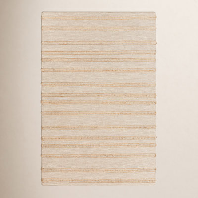 Lila Light Gray Hand-Woven Striped Jute Rug