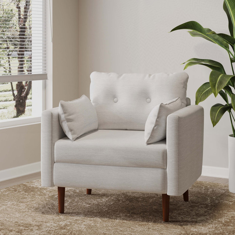 Fauteuil club d'appoint avec pieds en bois