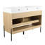 Ensemble de meuble-lavabo 36 po avec lavabo simple en résine, ensemble d'armoires de rangement modernes 2 portes, bois massif multicouche