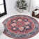 Aailiyah Ornate Large Medallion Machine-Washable Red/Navy Rug