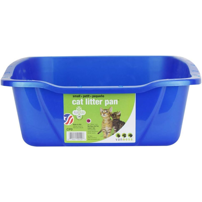 Litière pour chat très petite animaux de compagnie ouverte, taille chaton / lapin, bleu, CP0