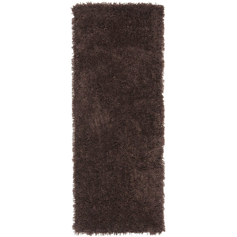 Assar Modern Handmade Shag Chocolate Area Rug, Runner 2'3" x 8'