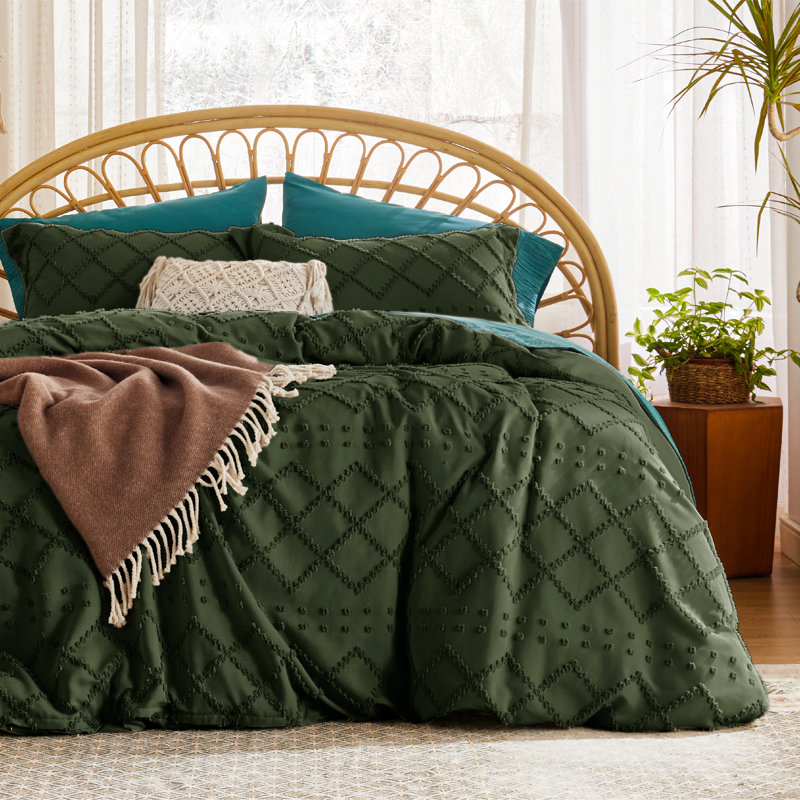 Bedding, Dark Grey, Queen Duvet Cover + 2 Standard Pillow Sham
