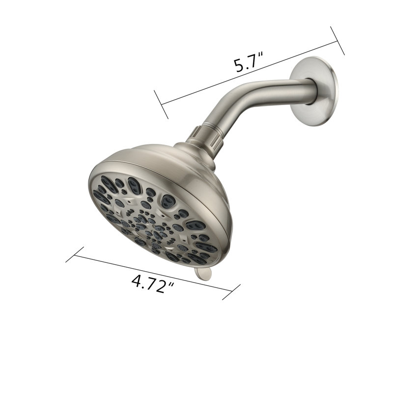Pomme de douche à pluie réglable, Nickel brossé