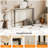39.37in Oak-Colored 1-Piece Set Melamine + Iron Hallway Table With Power Strip-1212144636