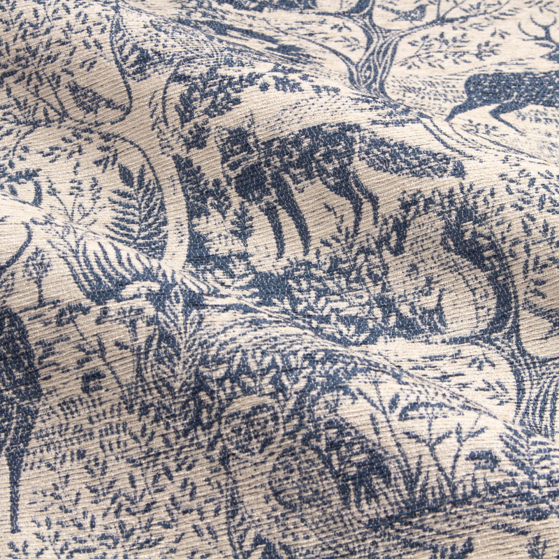 Room Darkening Curtain Pair, 117cm Width  x 183cm Drop, Blue