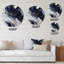 «Blue and White Enigmatic Stones IV», art mural rond en marbre abstrait-88628199