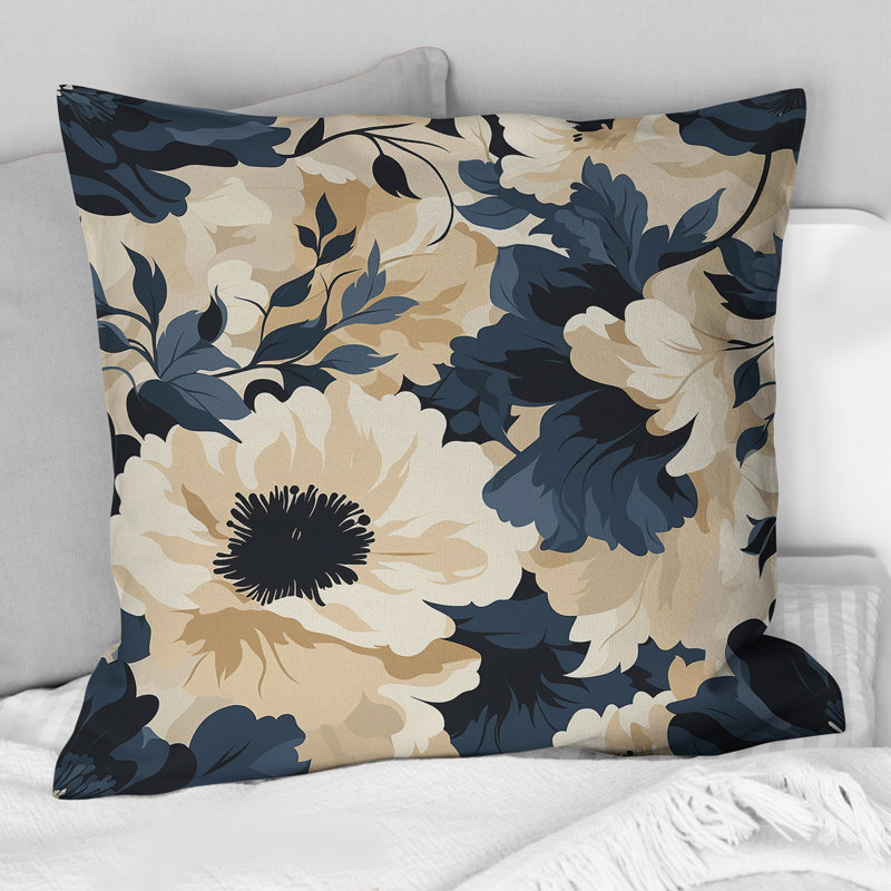 Coussin décoratif imprimé floral Tropical Tranquility Vibes III, H 18 po x l 18 po