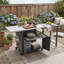 Chariot de barbecue pliable pour îlot de cuisine pour l'extérieur avec plateau en acier inoxydable, support à déchets, grand rangement et roues verrouillables-133225492