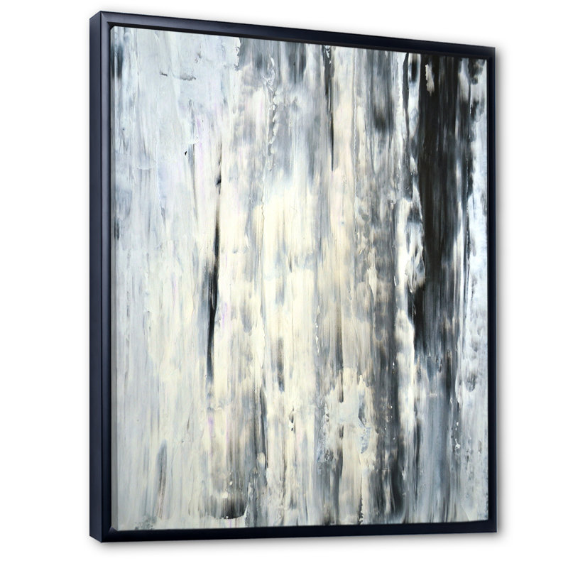 Art moderne gris et bleu II 2FL47798, Cadre noir, H 20 po x l 12 po x P 1 po