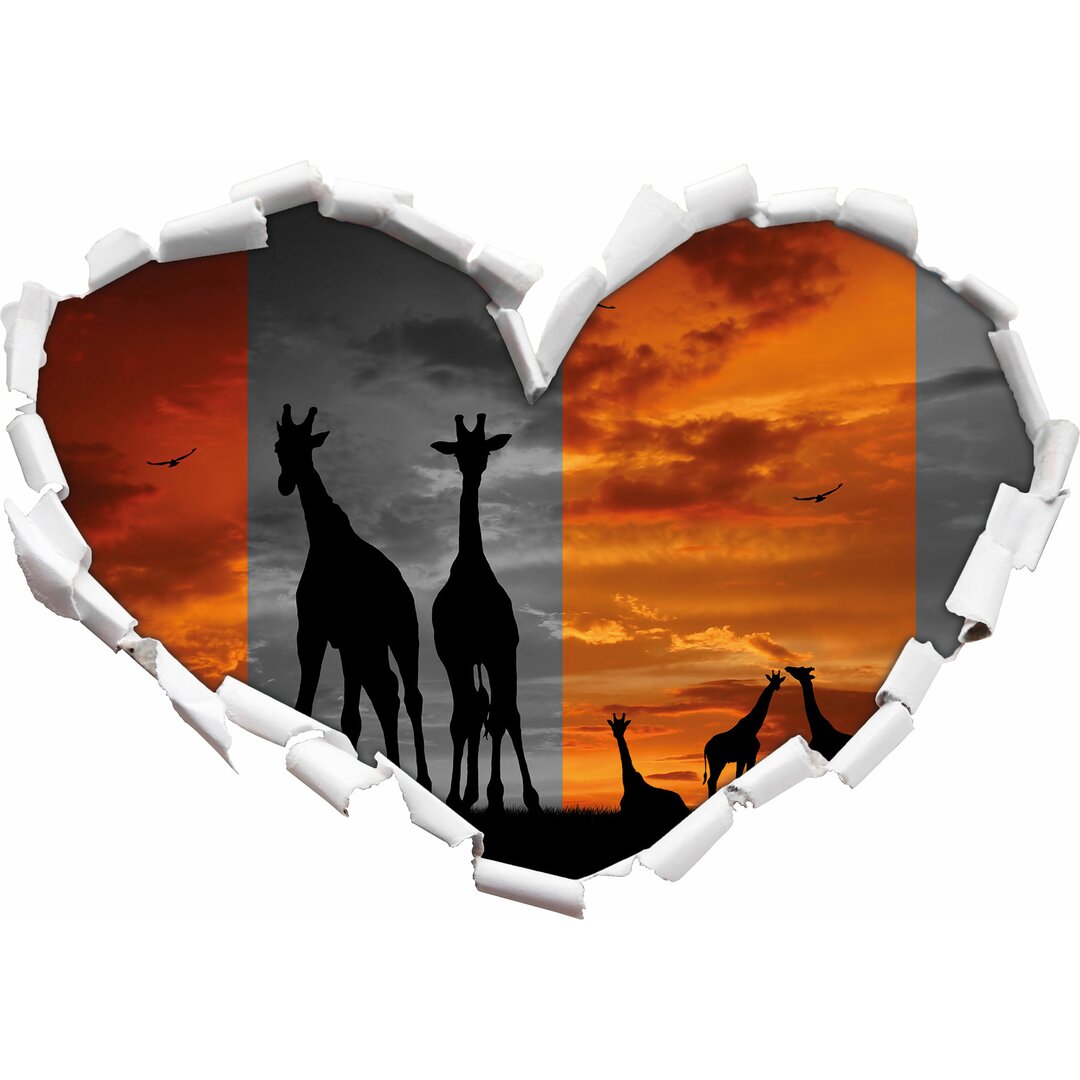 Wandaufkleber African Giraffes in Sunset