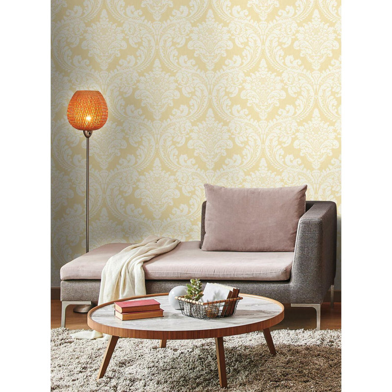 Rouleau de papier peint tapisserie L 27 pi x l 27 po, Jaune