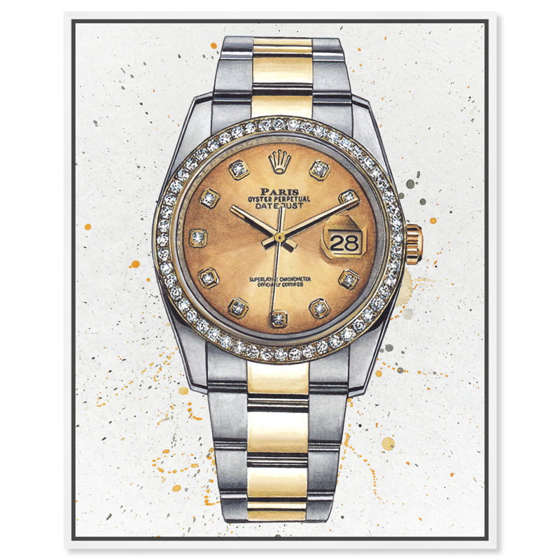 Lux Lux Wrist Watch - Impression sur toile, H 30 po x l 24 po, Toile blanche encadrée