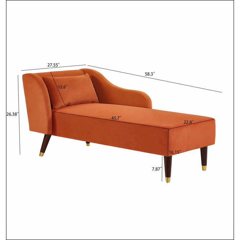 Revêtement en velours de chaise longue Modern, Orange